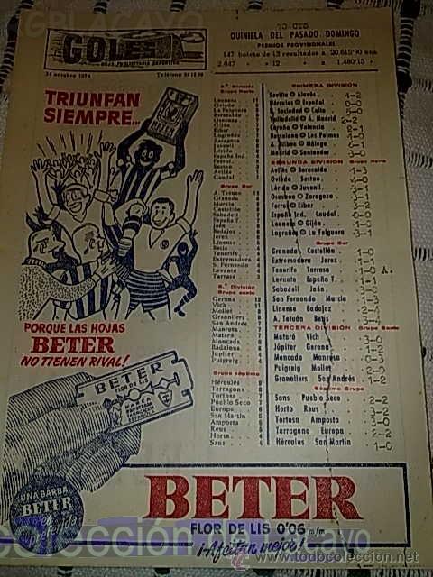 Collectionnisme sportif: GOLES PUBLICITARIA DEPORTIVA A&Ntilde;O 1954