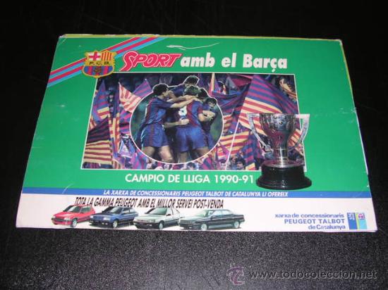 Coleccionismo deportivo: FC BARCELONA , CAMPIO DE LLIGA 1990 / 91 SPORT - Foto 2