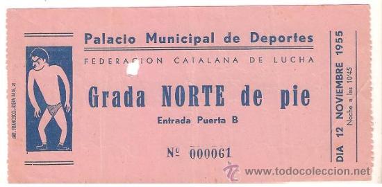 Collectionnisme sportif: 0232H - PALACIO MUNICIPAL DE DEPORTES- FEDERACI&Oacute;N CATALANA DE LUCHA - 1955