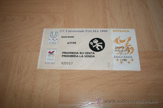 Coleccionismo deportivo: ENTRADA DE TENIS XX UNIVERSIADE DE PALMA 1999 - Foto 1