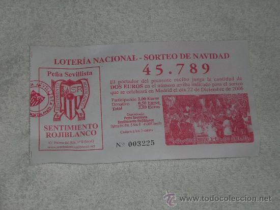 Sammelleidenschaft Sport: Loter&iacute;a navide&ntilde;a Pe&ntilde;a Sevillista Sentimiento Rojiblanco