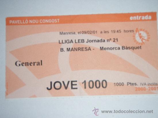 Coleccionismo deportivo: B. Manresa-Menorca Basquet . - Foto 1