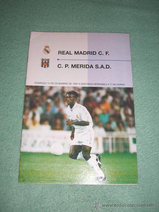 Sammelleidenschaft Sport: Programa f&uacute;tbol Real Madrid - M&eacute;rida (14/12/1997)