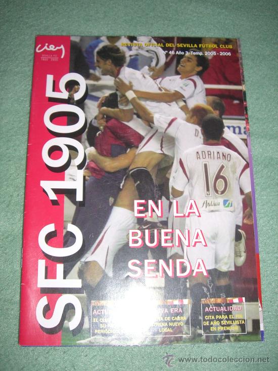 Sammelleidenschaft Sport: Programa f&uacute;tbol Sevilla - Deportivo de la Coru&ntilde;a (temp. 2005/2006) con p&oacute;ster de Palop