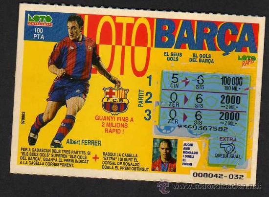 Sammelleidenschaft Sport: LOTO RAPID CATALUNYA - SERIE BAR&Ccedil;A PARTIT  - ALBERT FERRER