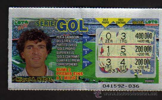Sammelleidenschaft Sport: LOTO RAPID CATALUNYA - SERIE GOL - MIQUEL A. NADAL