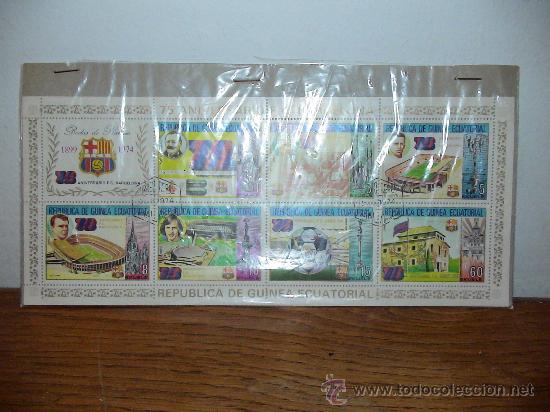 Sports collectibles: SELLOS 75 ANIVERSARIO DEL BAR&Ccedil;A ,REPUBLICA DE GUINEA A&Ntilde;O 1974, EN ,ENVIO GRATIS