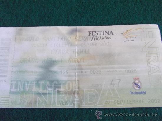Sports collectibles: VUELTA CICLISTA A ESPA&Ntilde;A 2002-ETAPA FINAL SANTIAGO BERNABEU-