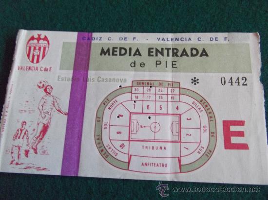 Sports collectibles: ESTADIO LUIS CASANOVA-CADIZ C. F.-VALENCIA C.F.-76-77