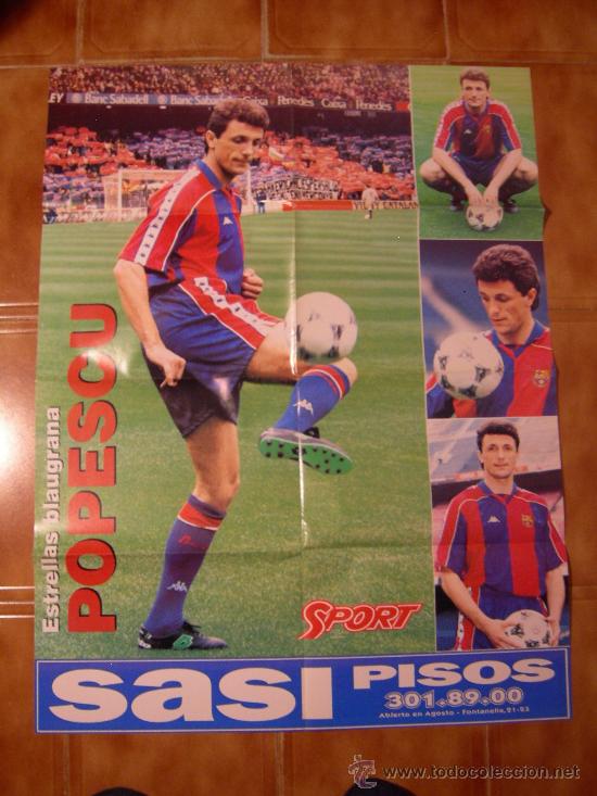 Coleccionismo deportivo: F.C BARCELONA .POSTER DE POPESCU - Foto 1