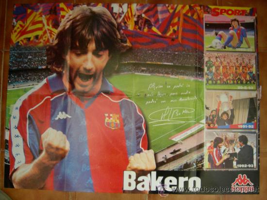Coleccionismo deportivo: F.C BARCELONA .POSTER DE BAKERO DESPEDIDA - Foto 1