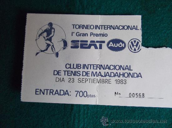 Sports collectibles: MADRID-TORNEO INTERNACIONAL 1&ordm; GRAN PREMIO-CLUB INTERNACIONAL DE TENIS DE MAJADAHONDA-23 SEP 1983-
