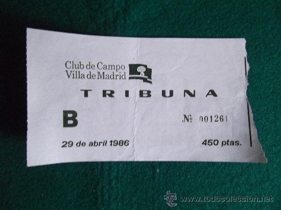 Sports collectibles: VILLA DE MADRID-CLUB DE CAMPO-TENIS-29 ABRIL 1986-