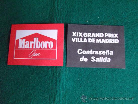 Sports collectibles: VILLA DE MADRID-XIX GRAND PRIX -TENIS-CONTRASE&Ntilde;AS DE SALIDA-