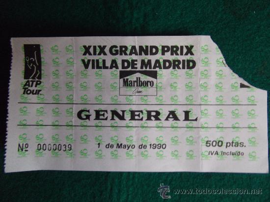 Sports collectibles: VILLA DE MADRID-XIX GRAND PRIX -TENIS-1 DE MAYO DE 1990-