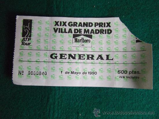Sports collectibles: VILLA DE MADRID-XIX GRAND PRIX -TENIS-1 DE MAYO DE 1990-