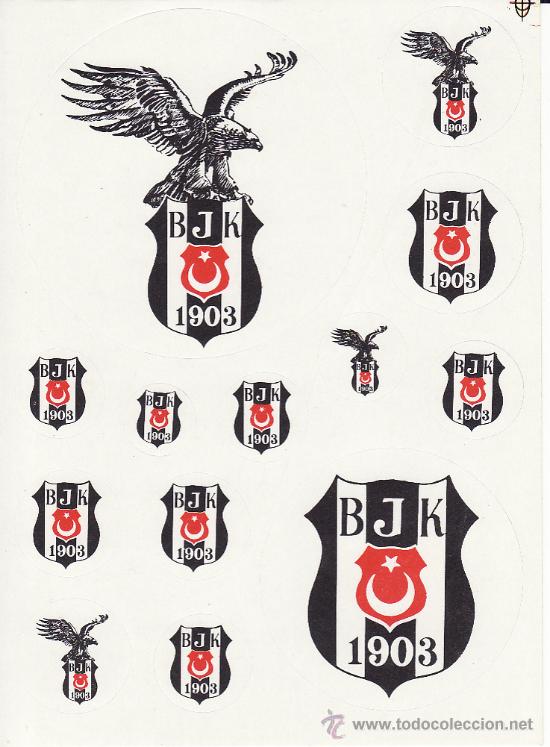 Sports collectibles: hoja de Pegatinas f&uacute;tbol. Besiktas. Turqu&iacute;a. Estambul.