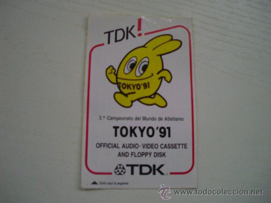 Sports collectibles: PEGATINA ADHESIVO DEL 3&ordm; CAMPEONATO DEL MUNDO DE ATLETISMO TOKYO 91 - PUBLICIDAD DE TDK