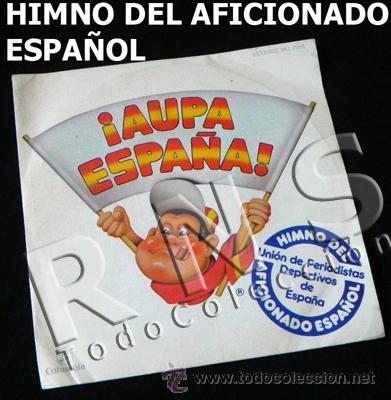 Sammelleidenschaft Sport: DISCO DE VINILO 45 RPM AUPA ESPA&Ntilde;A HIMNO AFICIONADO F&Uacute;TBOL SELECCI&Oacute;N ESPA&Ntilde;OLA DEPORTE M&Uacute;SICA M PRATS