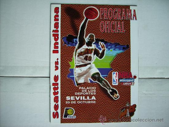 Coleccionismo deportivo: PROGRAMA OFICIAL NBA TOUR 96  SEATTLE vs. INDIANA - Foto 1
