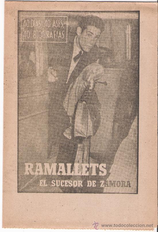 Coleccionismo deportivo: biografia ramallets - Foto 1
