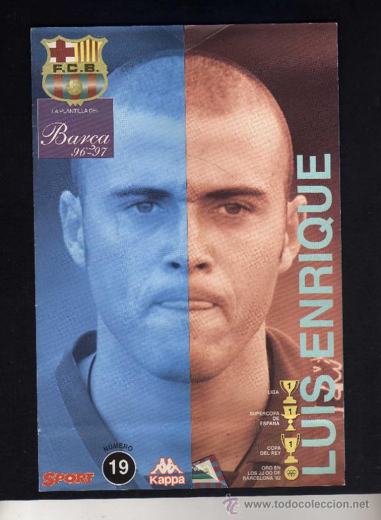 Coleccionismo deportivo: PLANTILLA DEL BAR&Ccedil;A 96-97 - LUIS ENRIQUE. - Foto 1