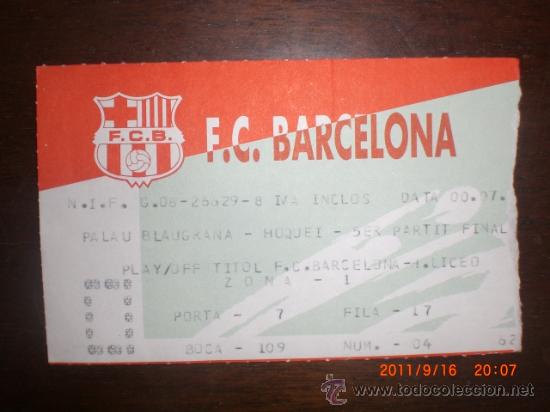 Coleccionismo deportivo: ENTRADA PALAU BALU GRANA HOQUEI PLAY OFF - Foto 1