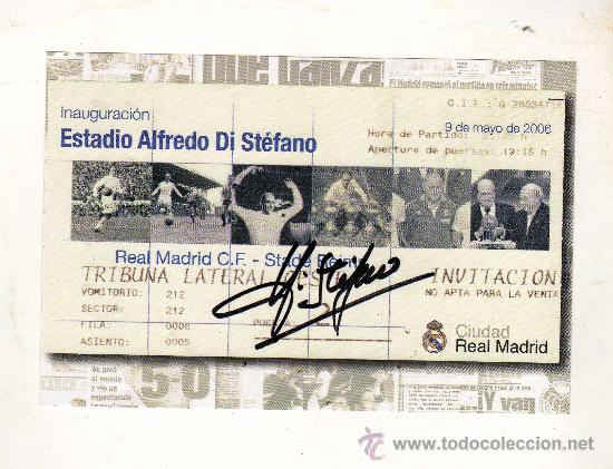 Coleccionismo deportivo: FACSIMIL DE LA INVITACI&Oacute;N PARA LA INAUGURACI&Oacute;N DEL ESTADIO ALFREDO DI ST&Eacute;FANO (9 DE MAYO DE 2006)