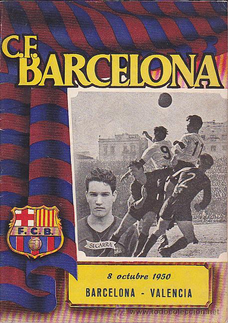 Coleccionismo deportivo: PROGRAMA OFICIAL C.F. BARCELONA 8-10-1950  BARCELONA VALENCIA - Foto 1