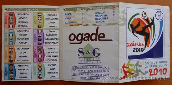 Coleccionismo deportivo: CALEDARIO DE PARTIDOS SUDAFRICA 2010. - Foto 3