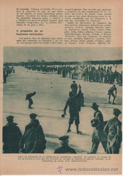 Sammelleidenschaft Sport: PATINAJE. COPA DEL REY EDUARDO VII. CAMBRIDGE. 1933. HOJA DE REVISTA.