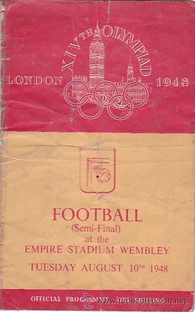 Coleccionismo deportivo: PROGRAMA OFICIAL SEMIFINAL FUTBOL OLIMPIADA LONDON 1948 - Foto 1