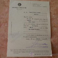 Coleccionismo deportivo: CARTA DESIGNACION ARBITRO PARTIDO FUTBOL SAN RAFAEL-C.A.S.A,14-02-1960,CAMPEONATO PROVINCIAL SEVILLA