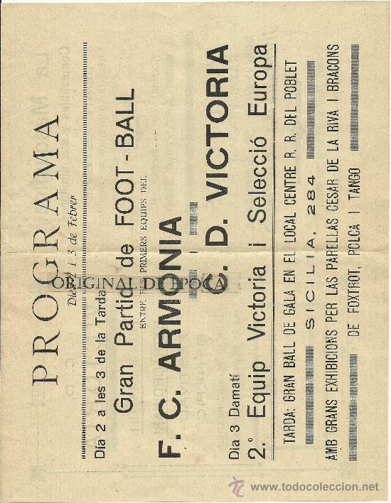 Coleccionismo deportivo: (F-113)PROGRAMA FOOT-BALL A&Ntilde;OS 20 C.D.VICTORIA - Foto 2
