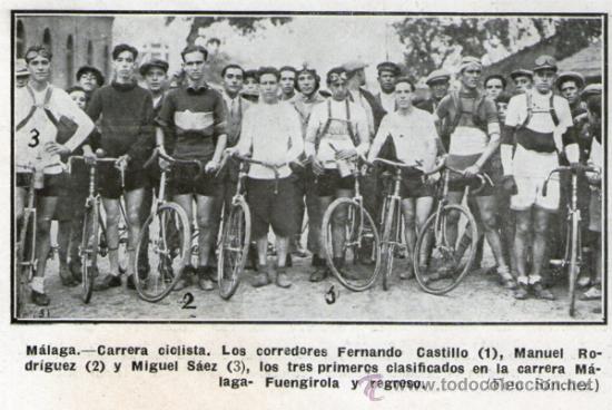 Sammelleidenschaft Sport: M&Aacute;LAGA. CARRERA CICLISTA. A&Ntilde;O: 1927. RETAL DE REVISTA. FOTO: S&Aacute;NCHEZ