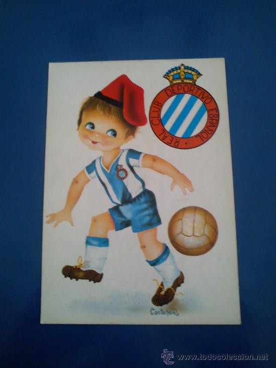 Coleccionismo deportivo: Postal ni&ntilde;o RCD Espanyol RCD Espa&ntilde;ol - Foto 1