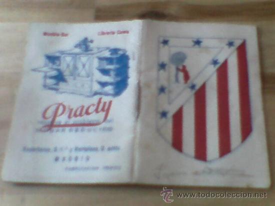 Sammelleidenschaft Sport: Agenda telefonos ATletico Madrid con publicidad Practy muebles calendario futbol 1951-52