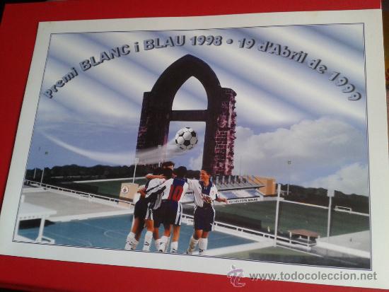 Collectionnisme sportif: Tarjet&oacute;n tama&ntilde;o DIN A 4 recuerdo Premio Blanc i Blau 1988 RCD Espanyol RCD Espa&ntilde;ol