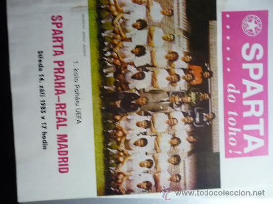 Coleccionismo deportivo: PROGRAMA FUTBOL PARTIDO SPARTA PRAHA-REAL MADRID - Foto 1