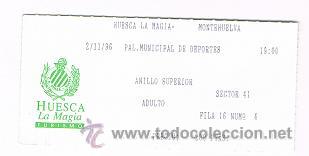 Coleccionismo deportivo: ENTRADA BALONCESTO HUESCA LA MAGIA  VS MONTEHUELVA - Foto 1