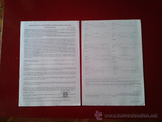 Collezionismo sportivo: Hojas de firmas pro oficialidad selecciones deportivas catalanas Parlament Catalu&ntilde;a Catalunya