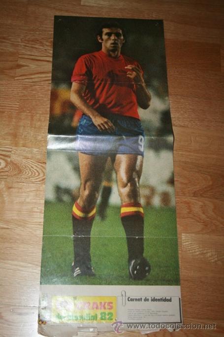 Coleccionismo deportivo: POSTER LOS CRACKS DEL MUNDIAL 82 QUINI - Foto 1