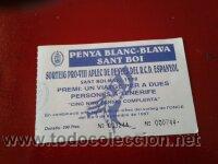 Collectionnisme sportif: Papeleta sorteo pro Aplec de pe&ntilde;as 1997 del RCD Espanyol R.C.D Espa&ntilde;ol en Sant Boi de Llobregat