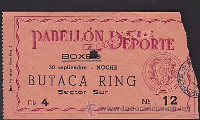 Coleccionismo deportivo: ENTRADA PABELLON DEL DEPORTE BOXEO - Foto 1