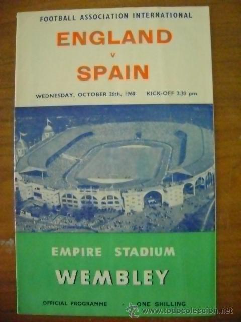 Coleccionismo deportivo: Programa oficial Inglaterra Espa&ntilde;a Wembley 26 octubre 1960 - Foto 1