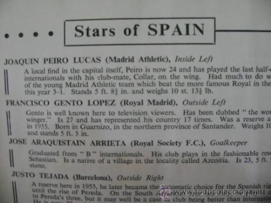 Coleccionismo deportivo: Programa oficial Inglaterra Espa&ntilde;a Wembley 26 octubre 1960 - Foto 4
