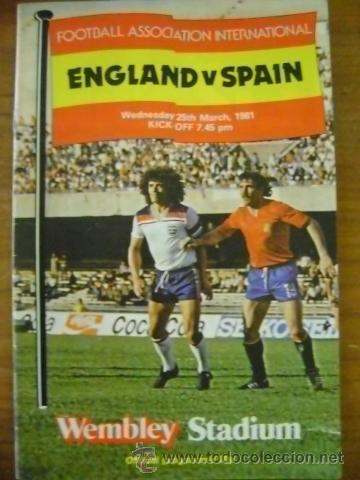 Coleccionismo deportivo: Programa oficial Inglaterra Espa&ntilde;a Wembley 25 marzo 1981 - Foto 1