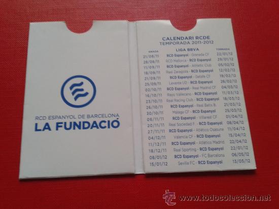 Collectionnisme sportif: Porta carnets de cart&oacute;n Fundaci&oacute;n RCD Espanyol R.C.D Espa&ntilde;ol temporada 2011-12