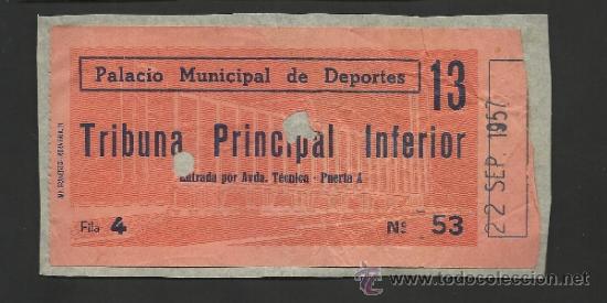 Sammelleidenschaft Sport: PALACIO MUNICIPAL DE LOS DEPORTES - 1957 - PEGADA - (V-176)
