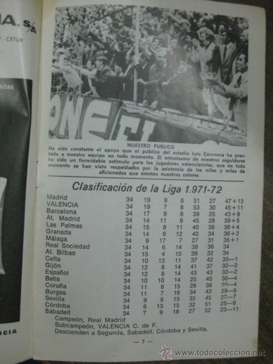 Coleccionismo deportivo: PROGRAMA OFICIAL VALENCIA C.F- GRANADA C.F. - A&Ntilde;O 1971-72 - COPA DEL GENERALISIMO - OCTAVOS DE FINAL - Foto 3